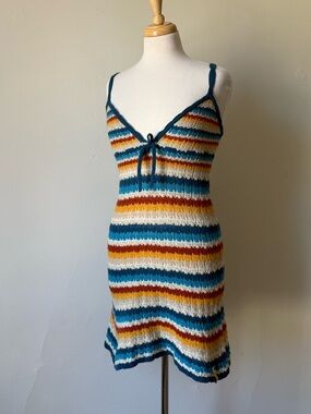 Deadstock Killah Miss Sixty Striped Knit Mini Dress | Y2K Coastal